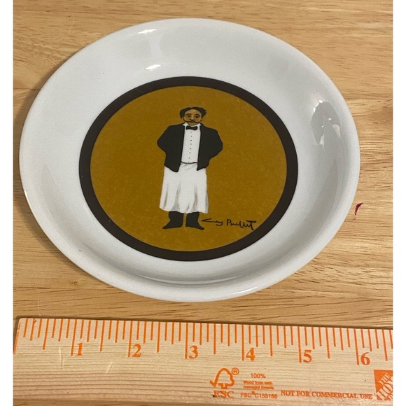 Vintage GUY BUFFET art plate Bowl French Waiter graphic Oil Dipping Bowl 2000s - Picture 7 of 10